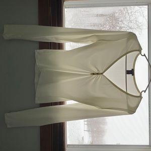 White long sleeve v-neck